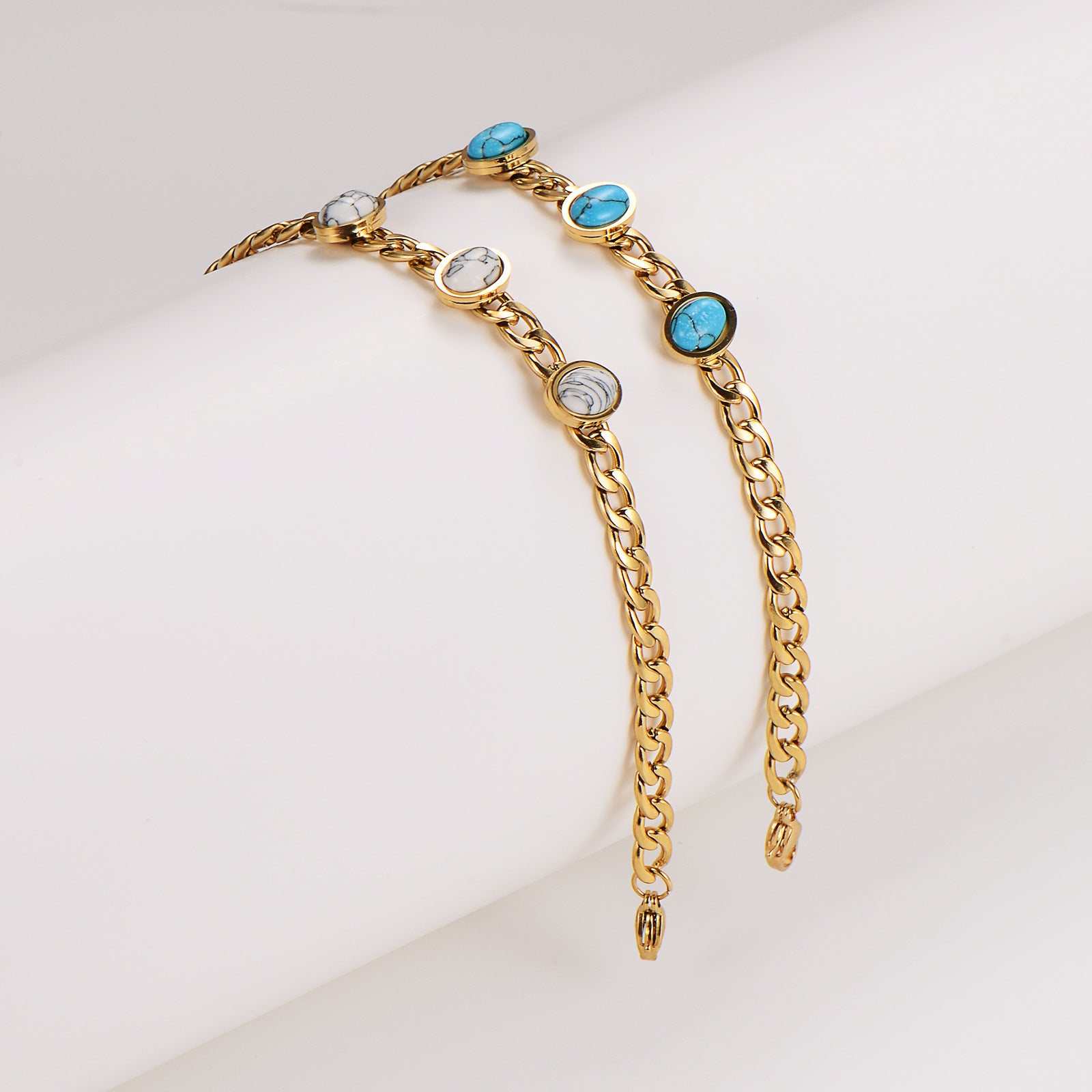 Women IG Style Ellipse U-Shape Stainless Steel Electroplating Bracelets