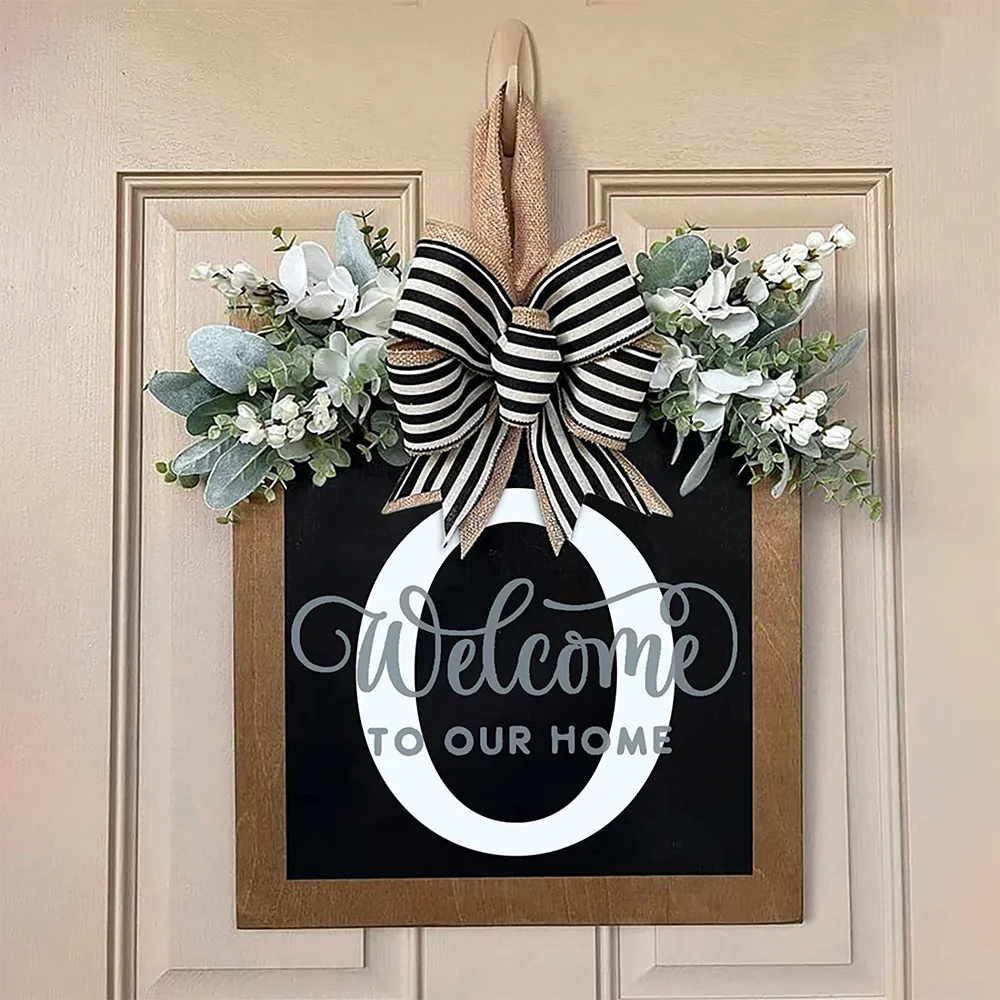 Creative square letters wooden wreath garden wedding decoration