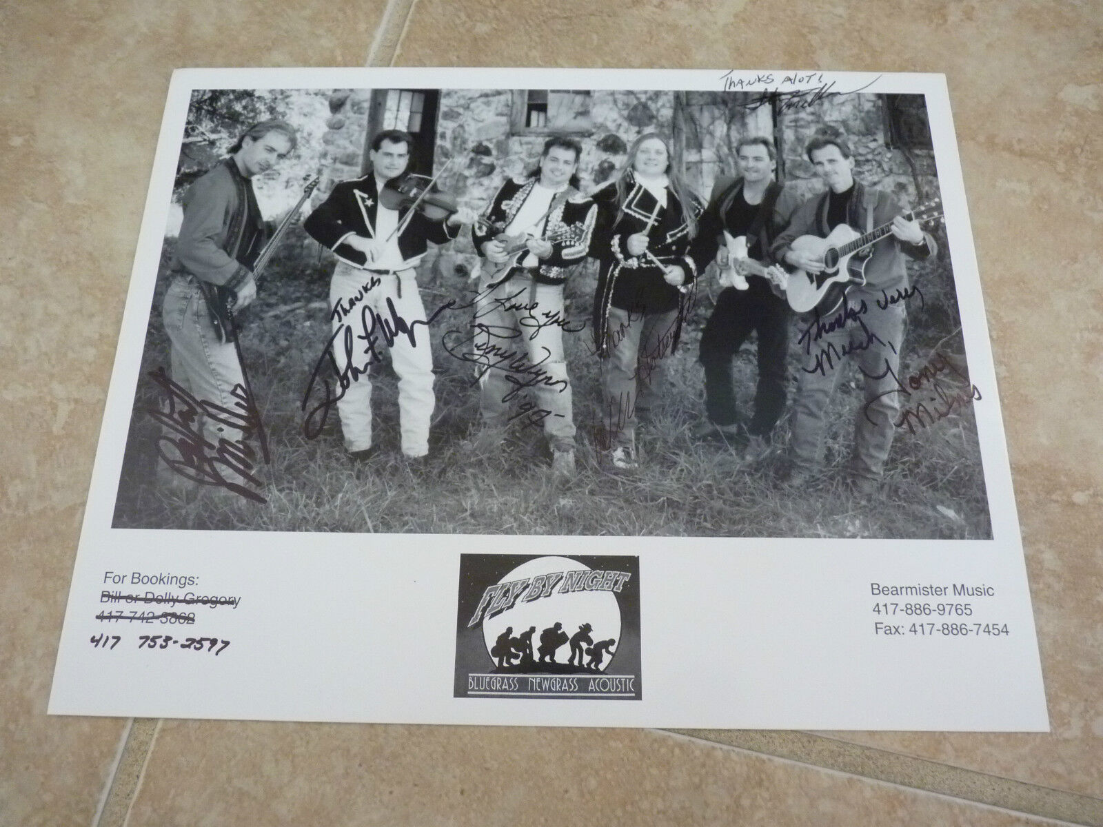 Fly By Night x6 Bluegrass Music Signed Autograph Promo Photo Poster painting 8x10