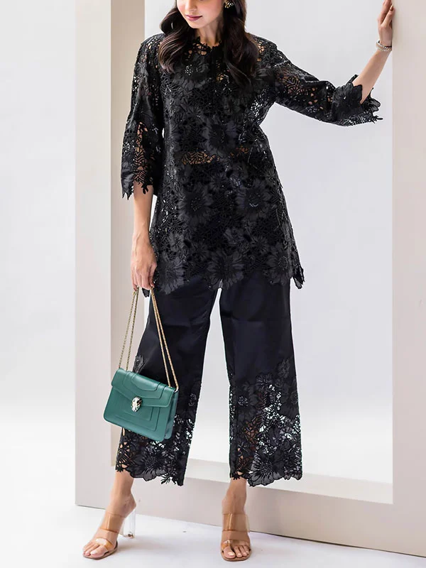 Temperament Lace Hollow Women's Sets