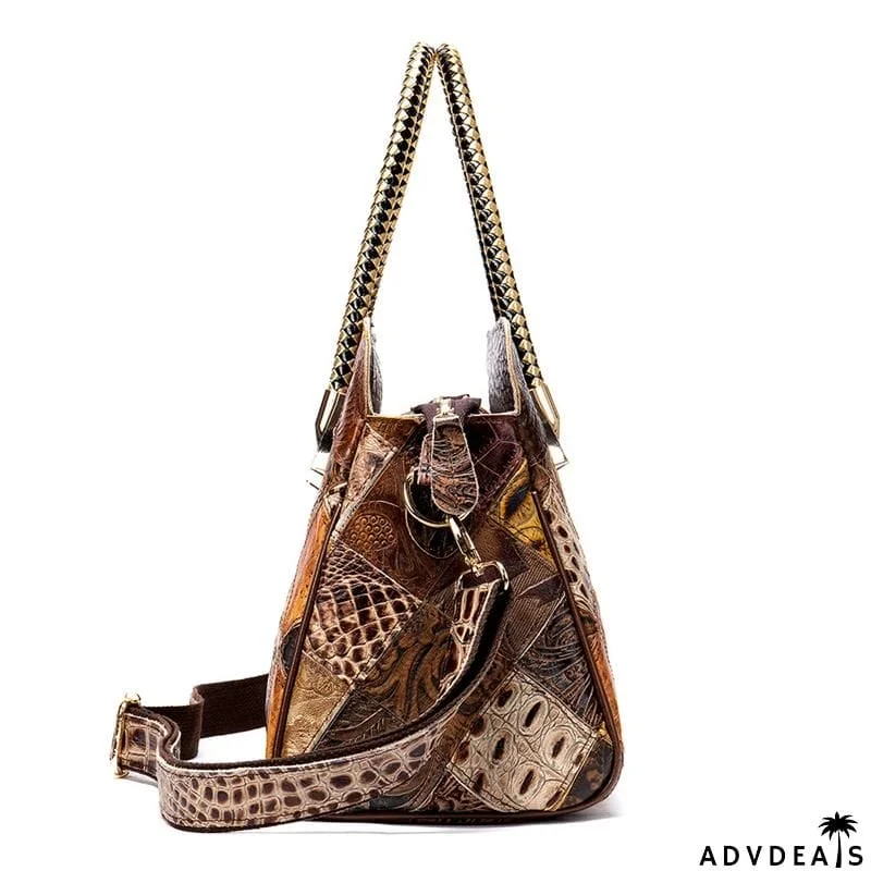 Fashionable Design Colorful Patchwork Large Capacity Handbag Shoulder Bag