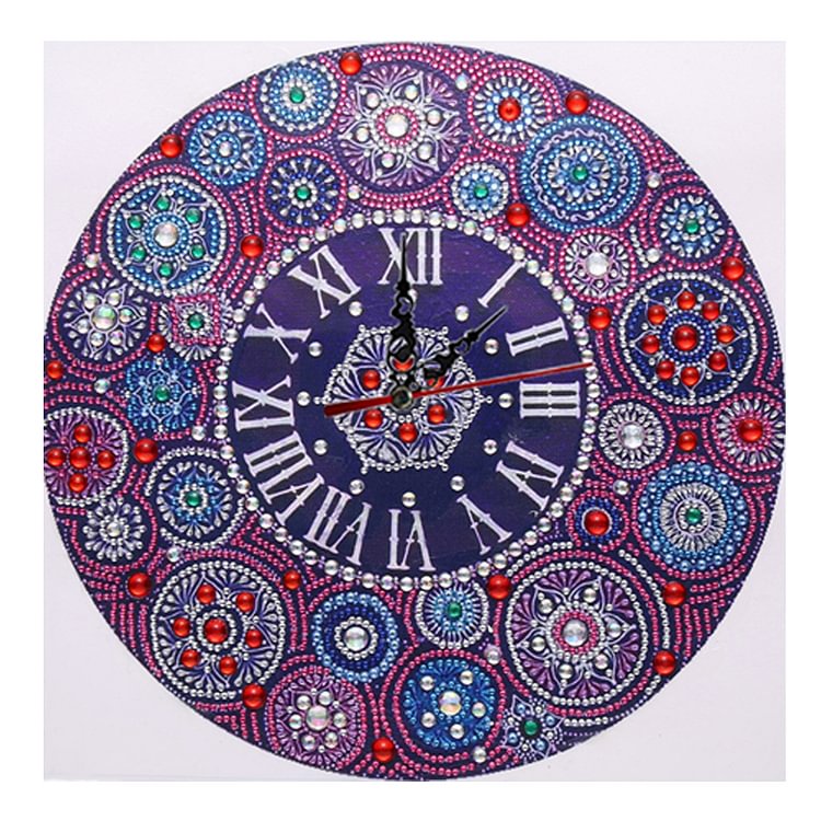 DIY Part Special Shaped Rhinestone Clock 5D Painting Kit (Mandala)