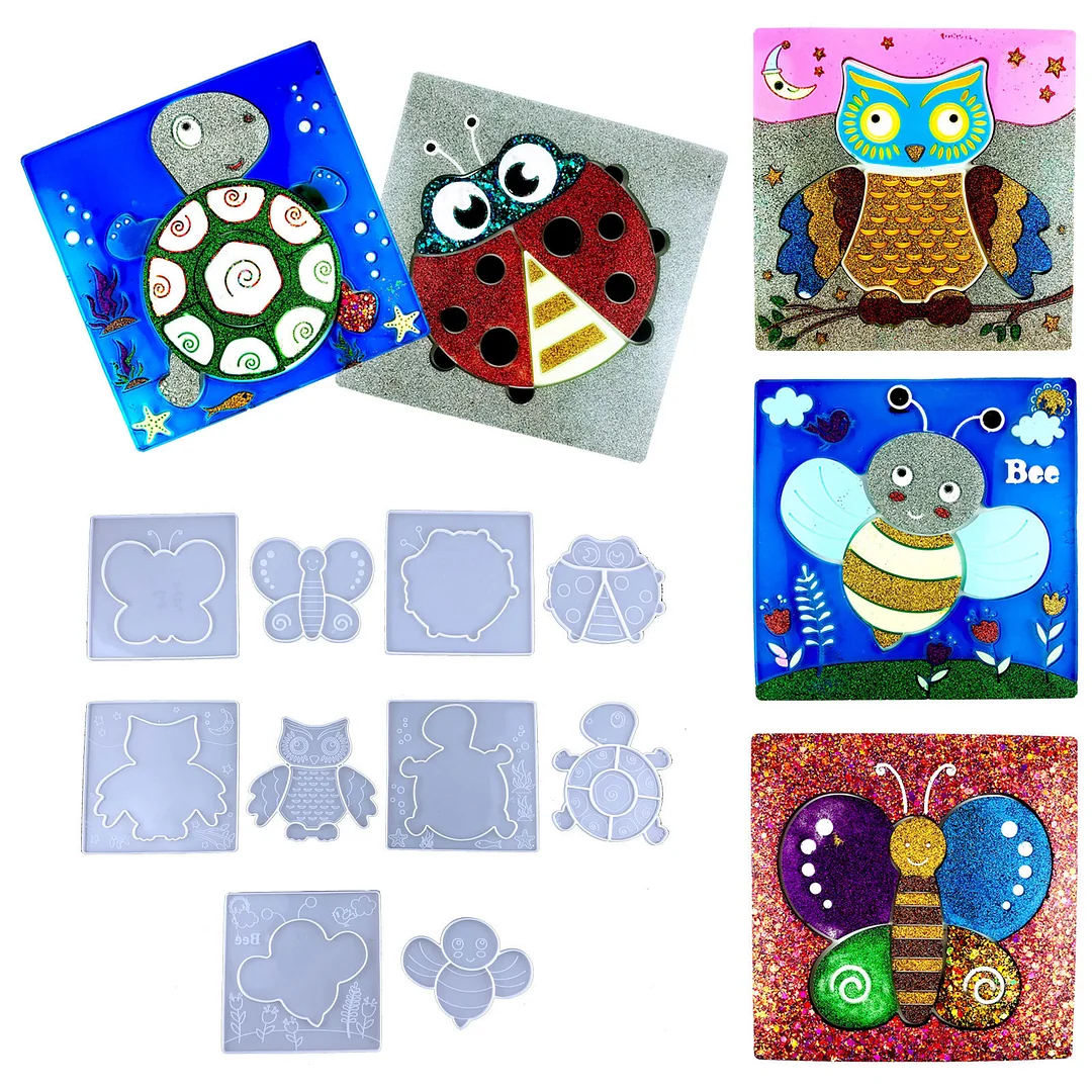 5 Sets of Toddler Puzzle Resin Molds