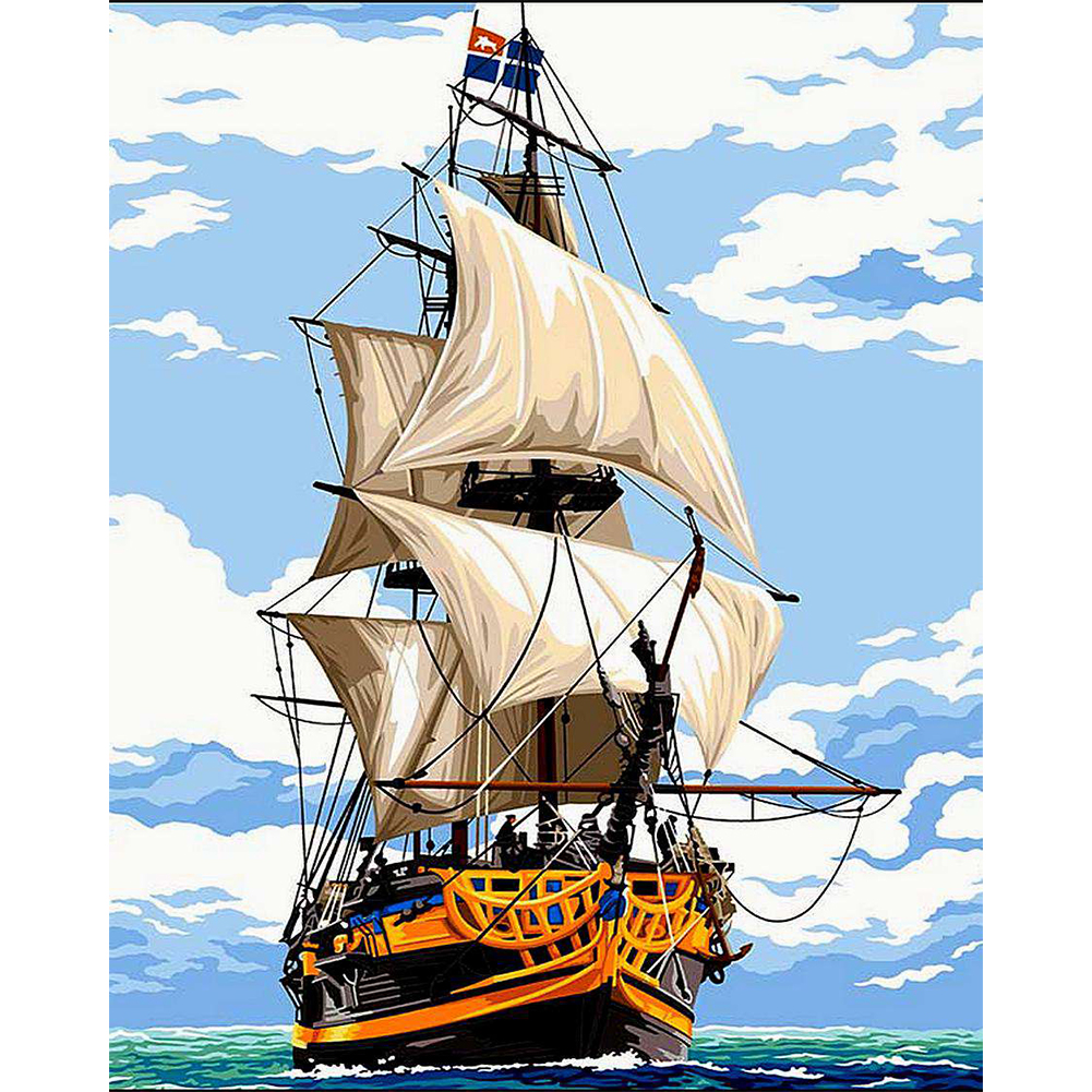 Sailboat On The Sea-Paint by Numbers-16"x20"/40x50cm
