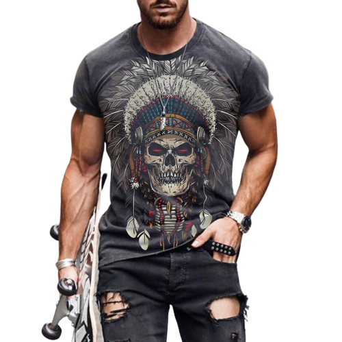 Fashion Chief Print Short Sleeve T-shirt / [viawink] /
