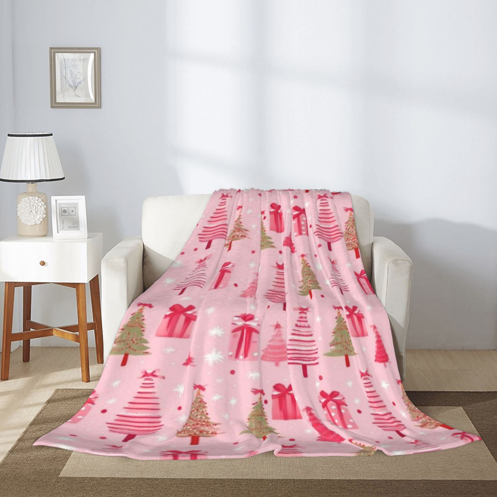 Comstylish Christmas Tree Cozy Flannel Blanket