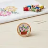 Quilted Animal Magnetic Needle Minder 40mm Needle Holder Back Suction Design Wooden Base for Cross Stitch Embroidery Needlework Accessories