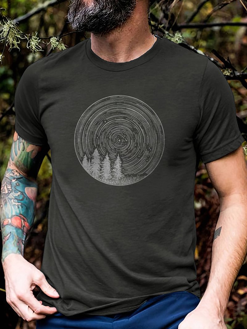 Outdoor Starry Night Printed T-Shirt in  mildstyles