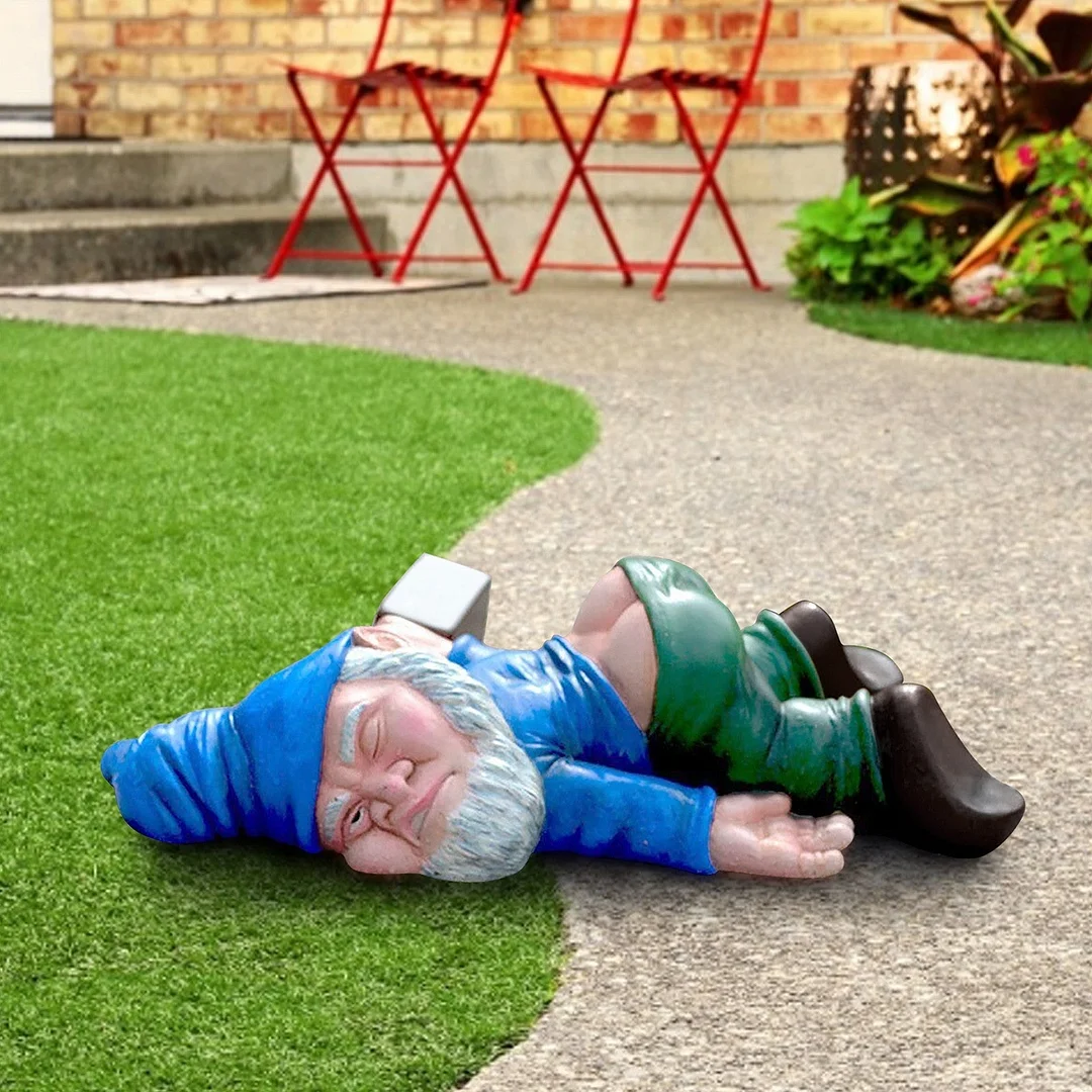 Creative Funny Drunk Dwarf Outdoor Garden Statue Decoration