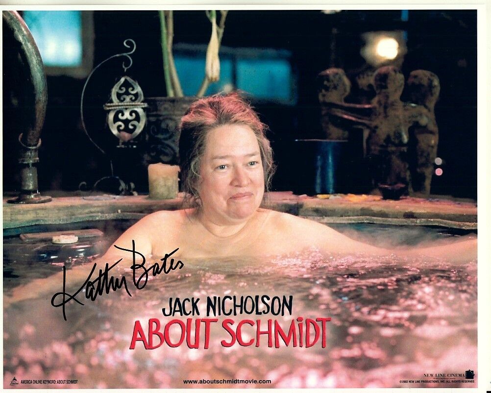 KATHY BATES signed ABOUT SCHMIDT 8x10 w/ coa FUNNY CLOSEUP SCENE IN HOT TUB