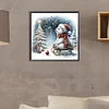 5D DIY Full Square Drill Diamond Painting Snowy Night Bear Kit Decor 30x30cm