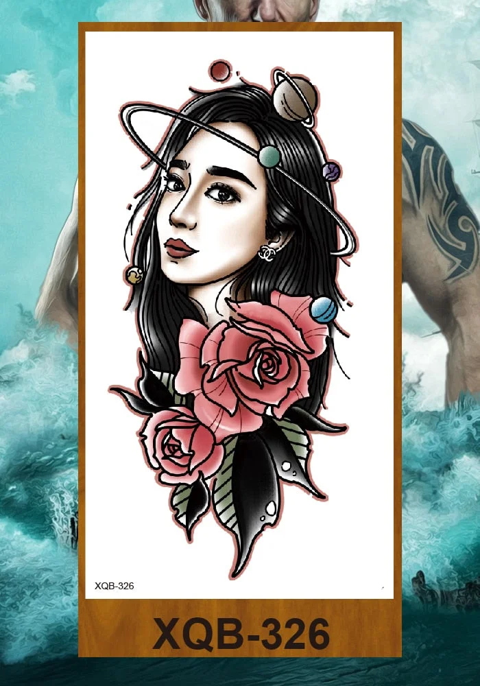 Temporary Tattoos Stickers Woman Arm Neck Chest Fake Necklace Tattos Girl Flower Cute Pussy Cat Body Makeup Waterproof Serpenti