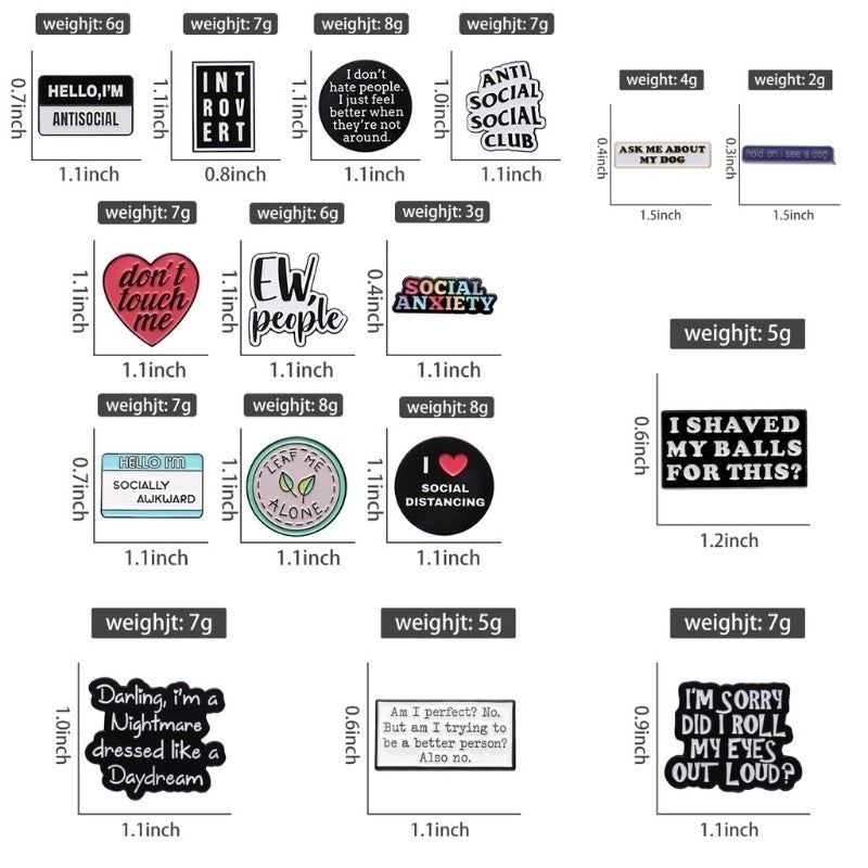 Minimalist Classic Style Pin Letter Color Block Alloy Stoving Varnish Unisex Brooches