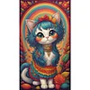 >SALE<5D DIY Full Round Drill Diamond Painting Rainbow Cat Kit Home Decoration 40x70cm