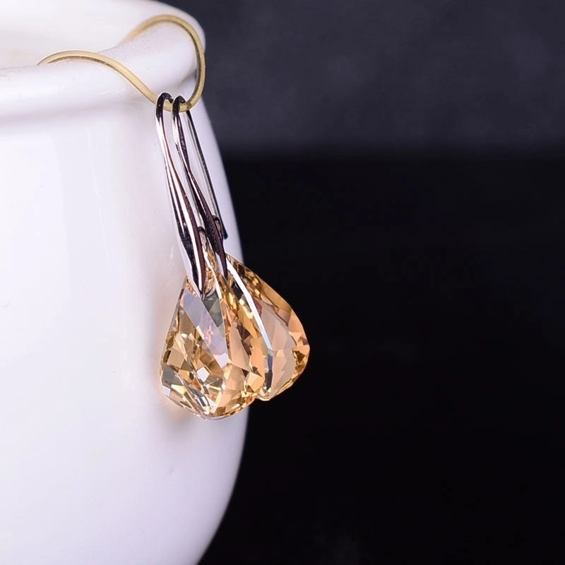 New Earrings Colorful Crystal Japanese And Korean Fashion Jewelry Shiny Simple Temperament  Earrings