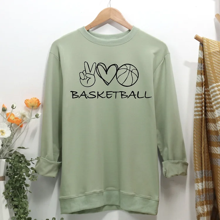 Basketball peace love Women Casual Sweatshirt-Annaletters