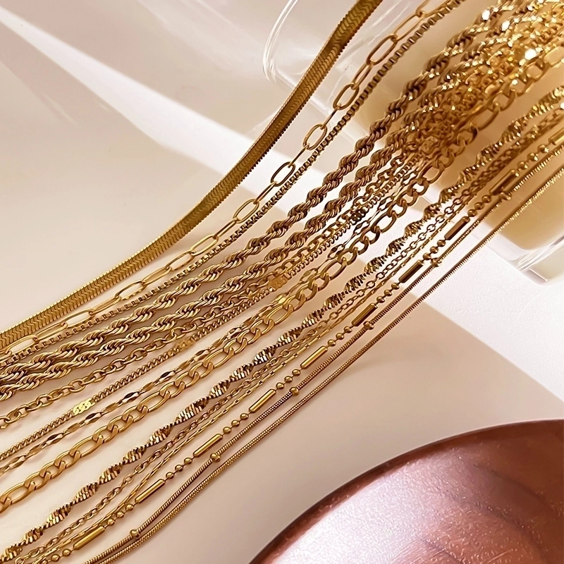 Basic Minimalist Geometric 316L Stainless Steel  18K Gold Plated Irregular Necklace