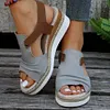 Gioiacombo&trade; Sandali con zeppa con fibbia stile romano da donna
