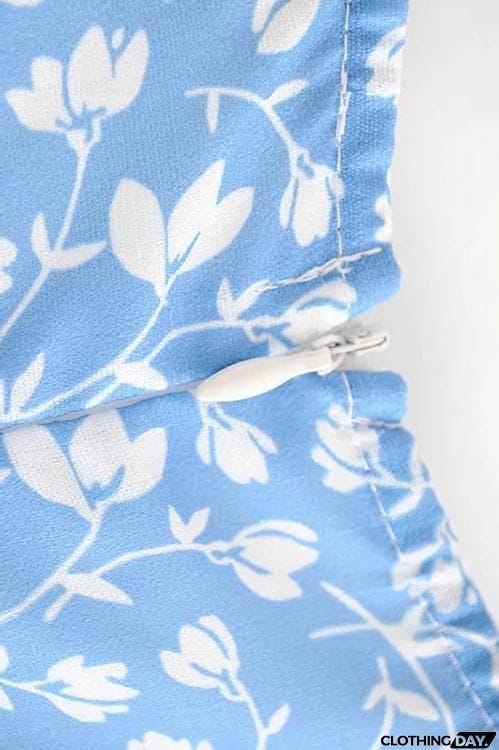 Print Slit Short Sleeve Dress