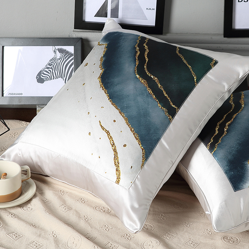 Abstractive Printed European Silk Pillowcase Details