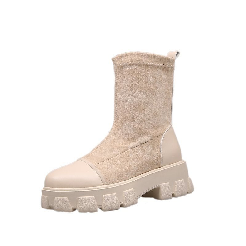 Black Sock Boots Women 2020 New Punk Gothic Shoes Ankle Boots Platform Shoes Women White Sock Boots