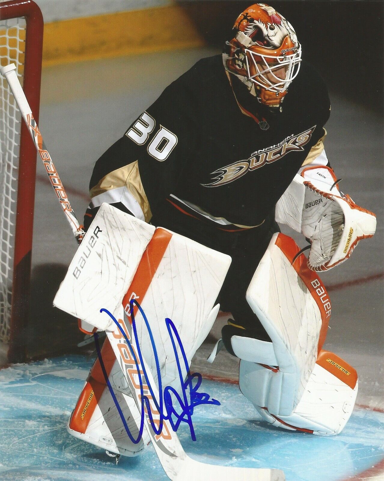 VIKTOR FASTH SIGNED ANAHEIM DUCKS 8x10 Photo Poster painting #1 with w/COA