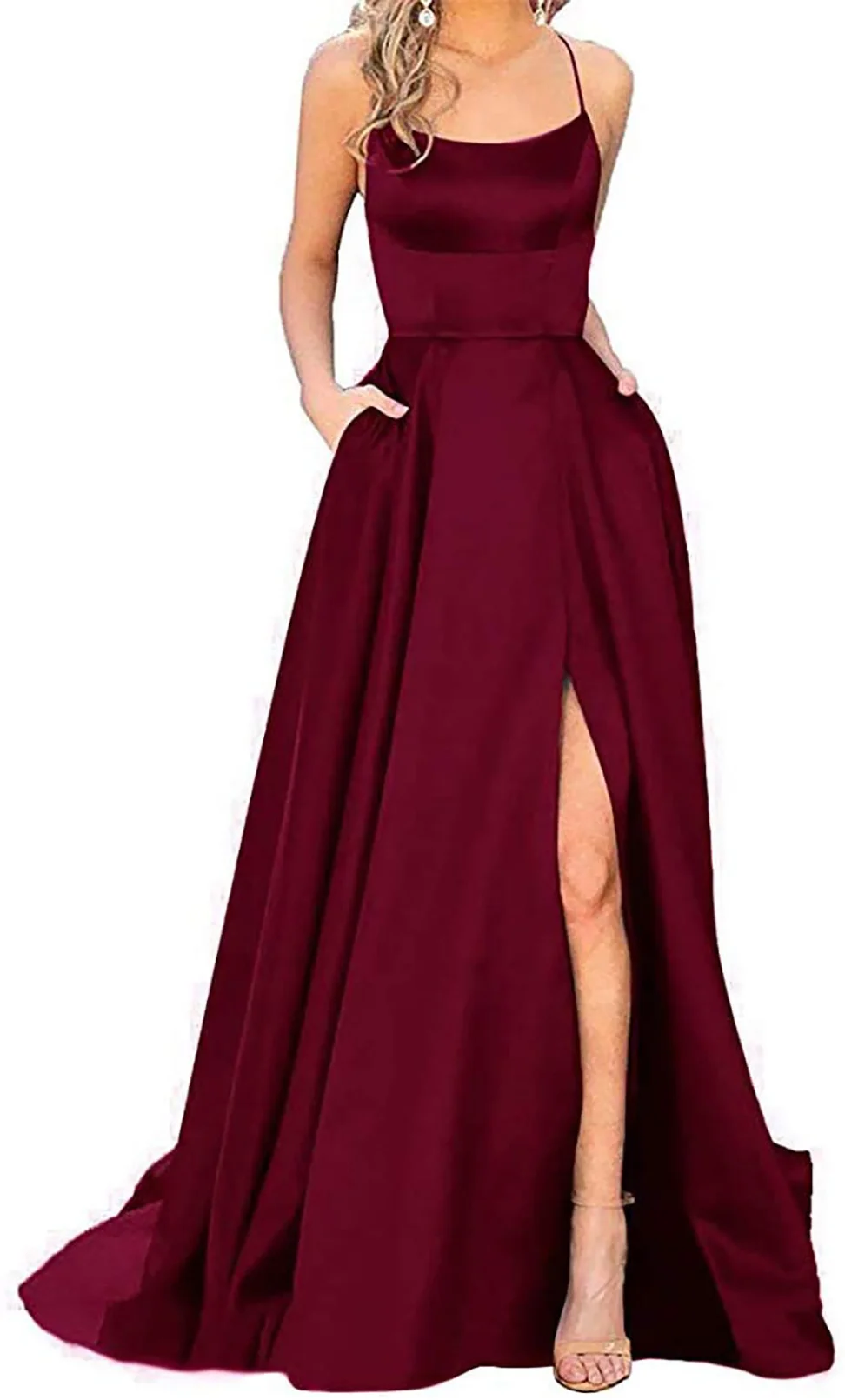 Uveng Uveng Solid-Color Bridesmaids Wear Long Dresses With Thin Shoulders And Girlfriend Fashion Bridesmaids Evening Dress