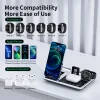 4-in-1 Wireless Charging Stand for iPhone 2024, Apple Watch, AirPods Pro and Samsung/Xiaomi Smartphones - Foldable design for easy carrying