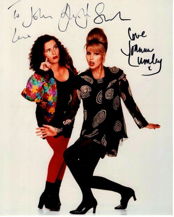 JOANNA LUMLEY JENNIFER SAUNDERS Signed 8x10 ABSOLUTELY FABULOUS Photo Poster paintinggraph John