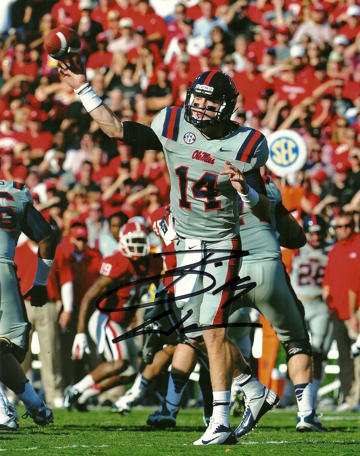 BO WALLACE HAND SIGNED OLE MISS MISSISSIPPI REBELS 8X10 Photo Poster painting W/COA