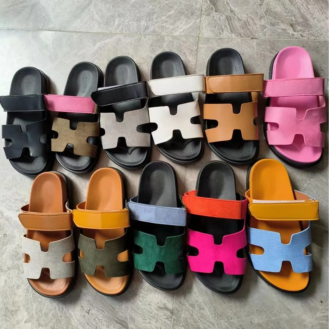 Breakj Breakj Summer New Thick Bottom Cool Slippers Large-Size Magic Sticker Outside Wearing Casual Women's Shoes