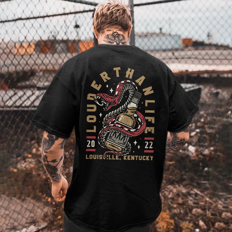 Louder Than Life Printed Snake T-shirt -  UPRANDY