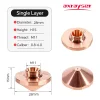 Axrayser Bodor Nozzle Laser Nozzles Copper Single Layer/Double Layers D25 H15 M11 D32 H15 M14 for Precitec Bodor Fiber Machine
