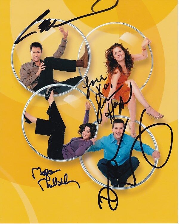 WILL & GRACE signed CAST Photo Poster painting DEBRA MESSING ERIC MCCORMACK SEAN HAYES & MEGAN