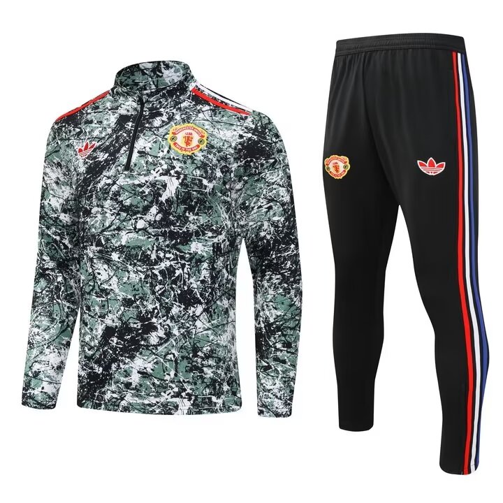 24/25 Manchester United Half-Pull Training Suit Football Jersey Set