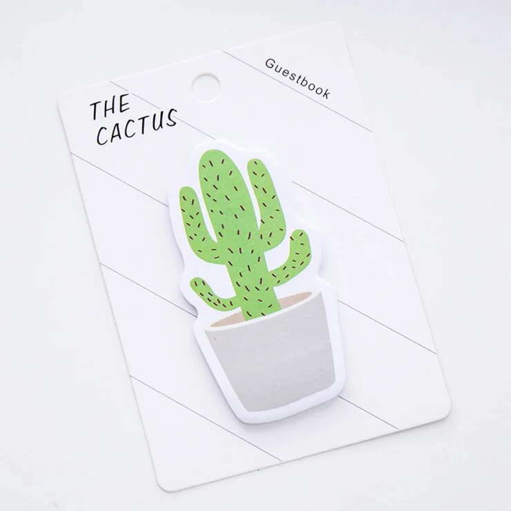 1 Pcs Cute Kawaii Memo Pad Stickers Sticky Notes Cactus Post Office It School Supply Stationery notepad decoration adhesive