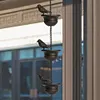 8 Feet Birds On Cups Rain Chain 8 Birds Cups Decoration Hangings for Gutter Roof
