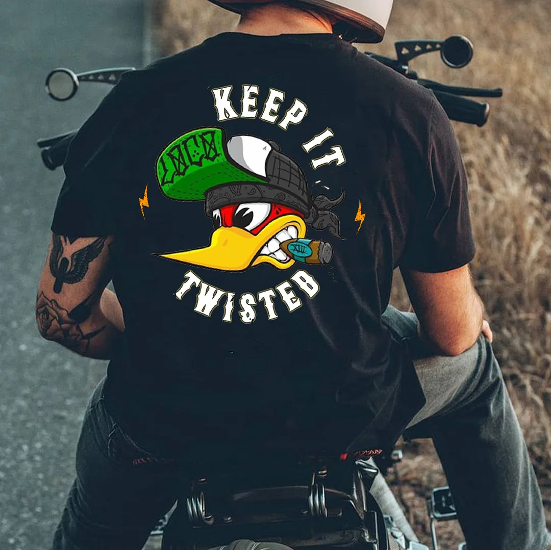 KEEP IT TWISTED Hot Rod Bird Print Men's T-shirt