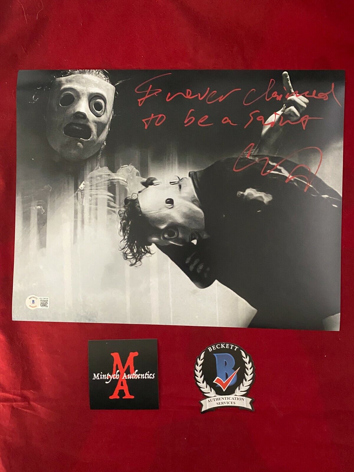 COREY TAYLOR SLIPKNOT STONE SOUR SIGNED 11x14 Photo Poster painting! BECKETT COA! CMFT! IOWA!