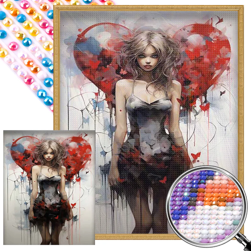 Diamond Painting - Full Round Drill - Mysterious Girl(Canvas|45*55cm)