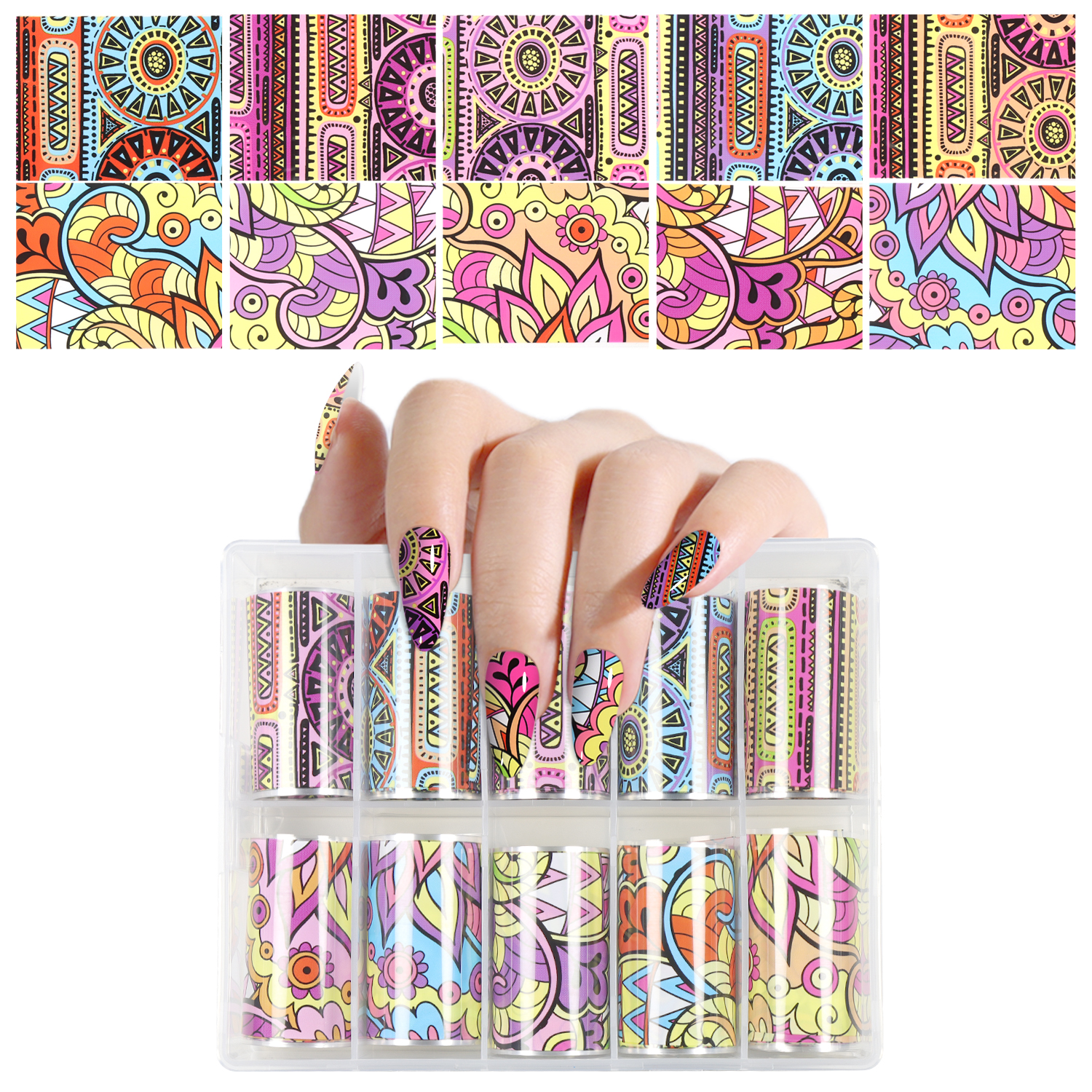 Traditional Pattern Nail Transfer Foil 12 styles