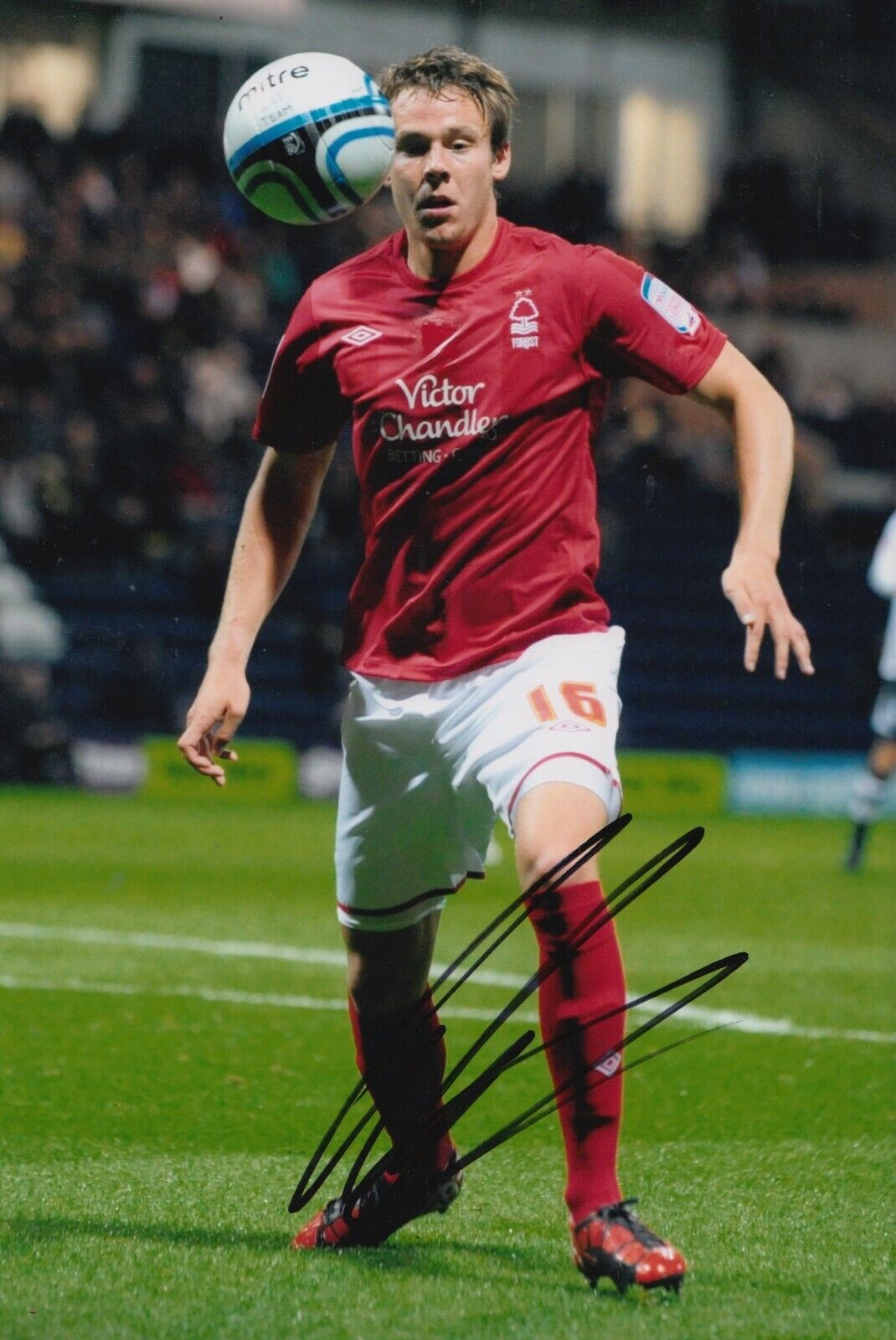 Chris Gunter Hand Signed 12x8 Photo Poster painting - Nottingham Forest - Football Autograph.