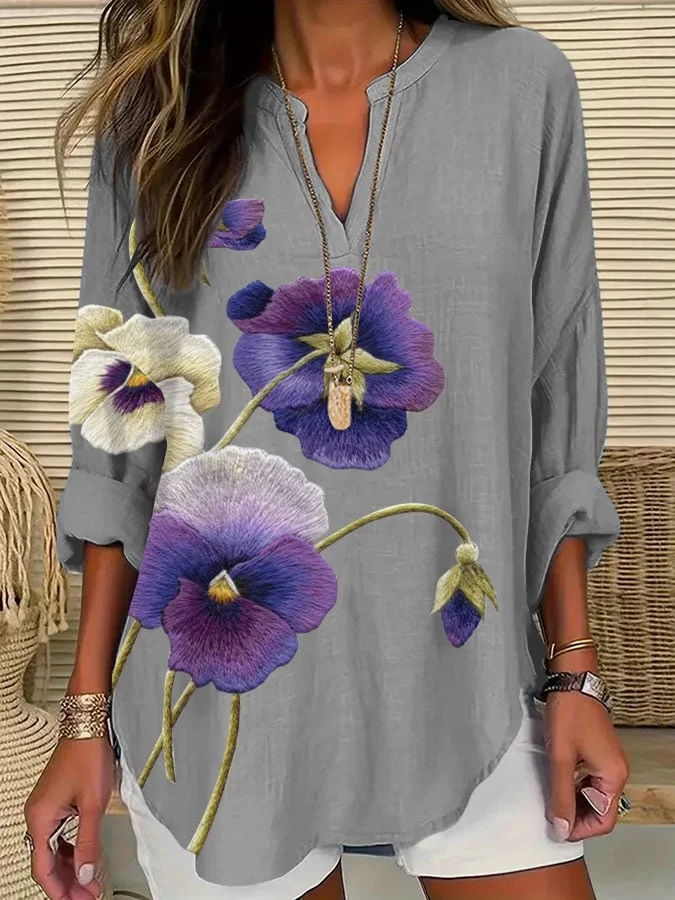 Women's Purple Flower Alzheimer's Awareness Support Shirt socialshop