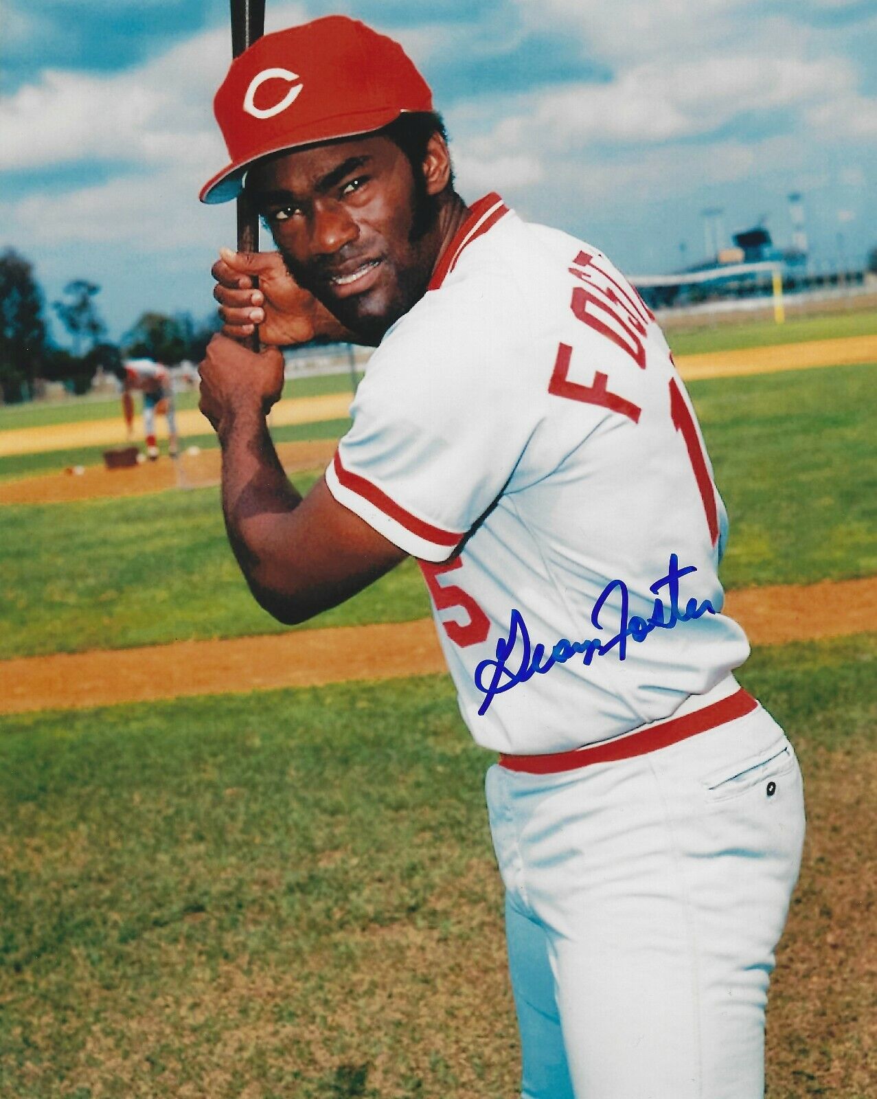 Autographed GEORGE FOSTER 8x10 Cincinnati Reds Photo Poster painting - with Show ticket
