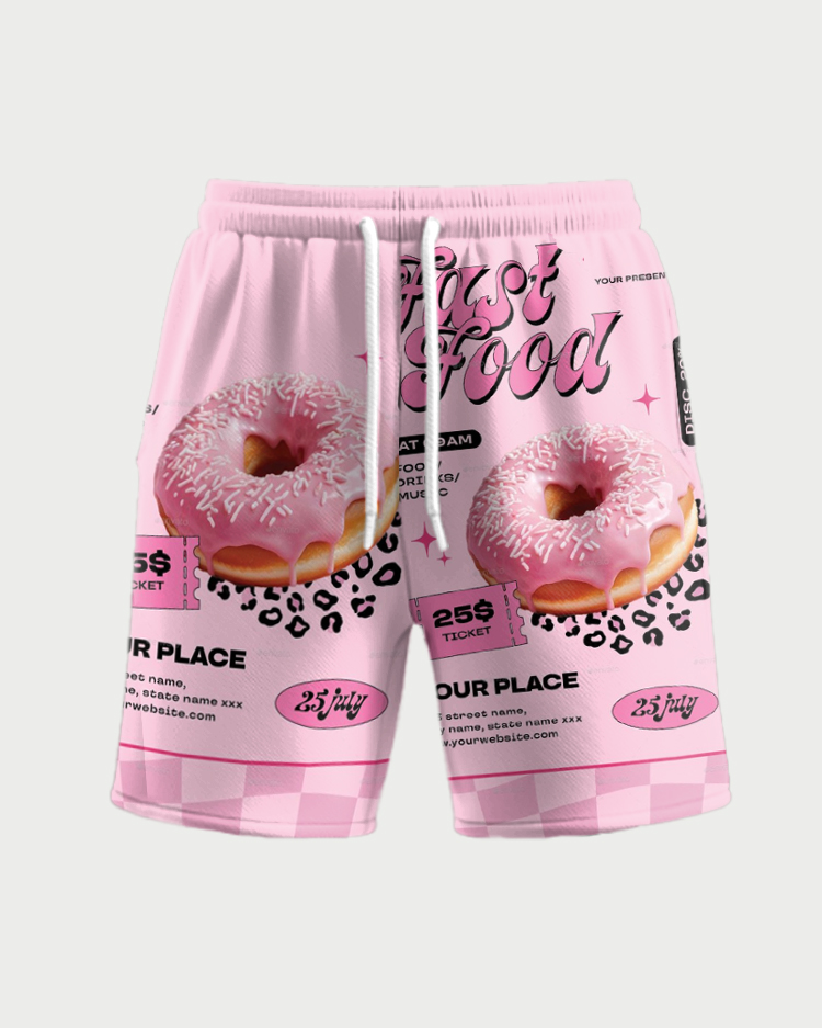 Men's Plus Size Retro Retro Fun Donuts Printed T-shirt Shorts Suit