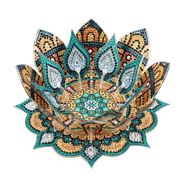 【Candle Holder】Patterned Lotus Diamond Painting Candle Holder for Adult Beginner Home Decor DIY Crafts Gift gbfke