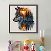 (US Only)Wolf Printed Cross Stitch Kit 45x45cm DIY 14CT Thread Art Needlework Home Decor