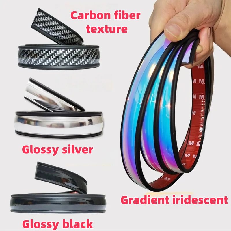 Carbon fiber car wheel arch trim and protective strip