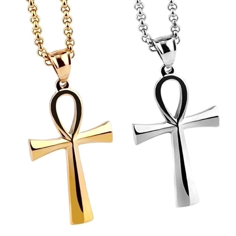 Hip-hop Cross Titanium Steel Pendant Necklace