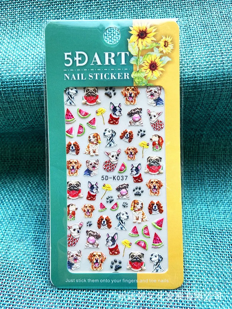 5D Embossed Nail Art Stickers Butterfly Rose Animal Design Flowers Lace Gel Decals Acrylic Engraved Sliders Manicure Art Decora-Nail Inspo